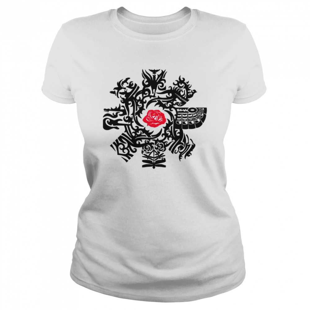 Mashup Logo Red Roses Red Hot Chilli Peppers Shirt Classic Women'S T-Shirt