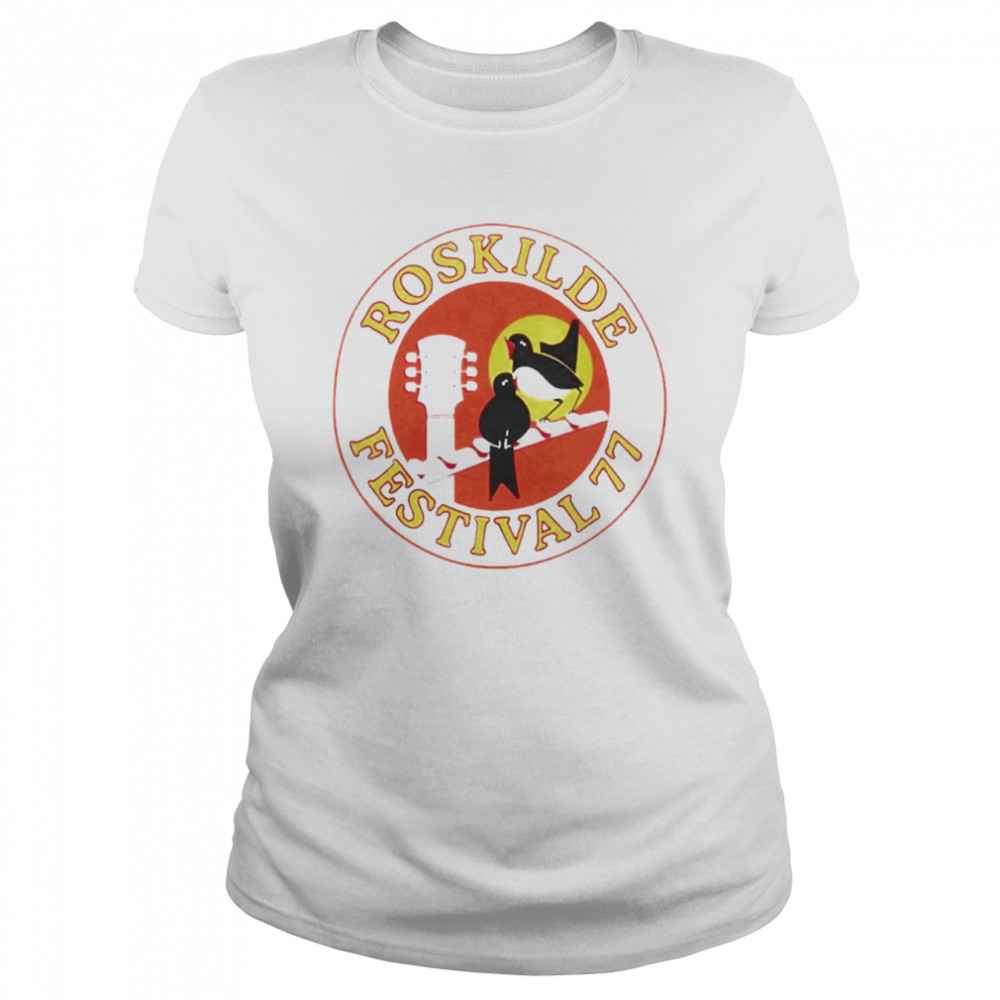 Roskilde Festival 77 Guitar And Birds  Classic Women'S T-Shirt
