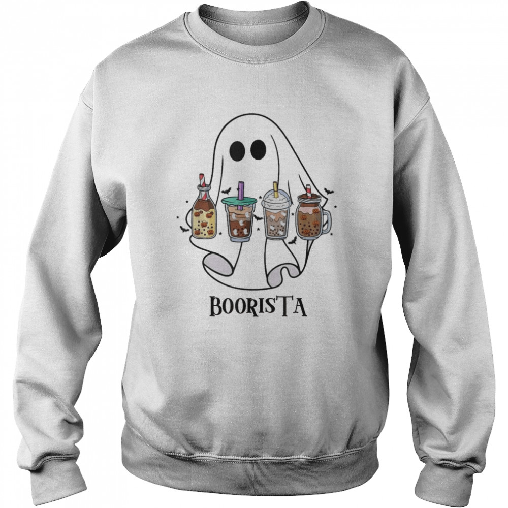 boorista boo coffee halloween spooky ghost coffee barista shirt unisex sweatshirt