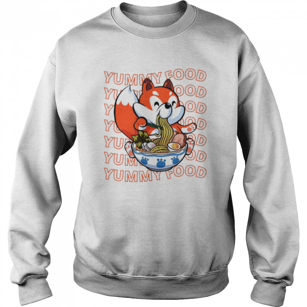 food lover back to school cute fox love ramen noodle shirt unisex sweatshirt
