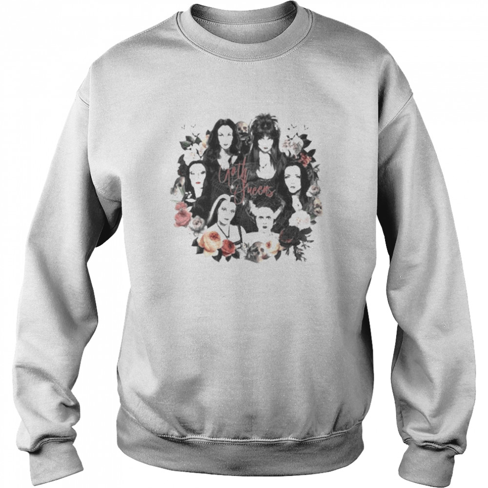 Goth Queens With Flowers Halloween  Unisex Sweatshirt