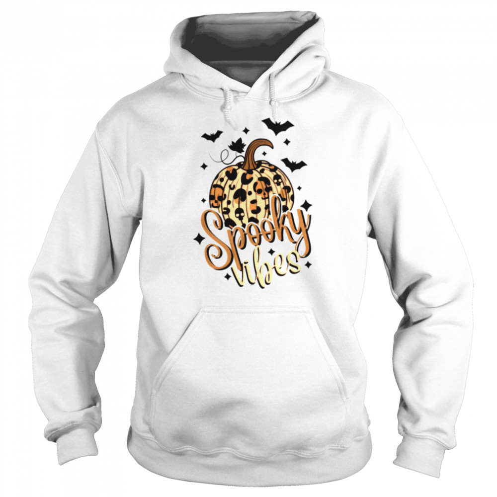 spooky vibes halloween leopard shirt unisex hoodie