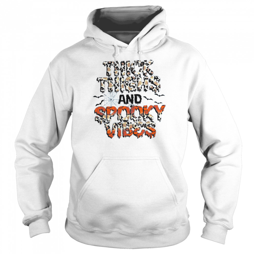 Thick Thighs And Spooky Vibes Halloween Party Spooky Season shirt Unisex Hoodie