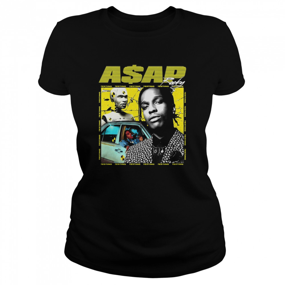 Asap Rocky Portrait Graphic Aesthetics S Hip Hop Loose Couple Casual Harajuku Shirt Classic Womens T Shirt