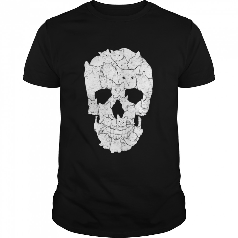Cat Skull Happy Halloween shirt