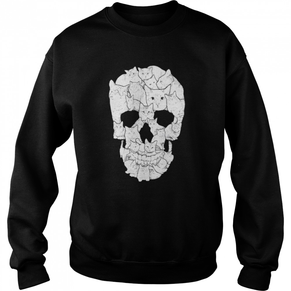 Cat Skull Happy Halloween shirt Unisex Sweatshirt