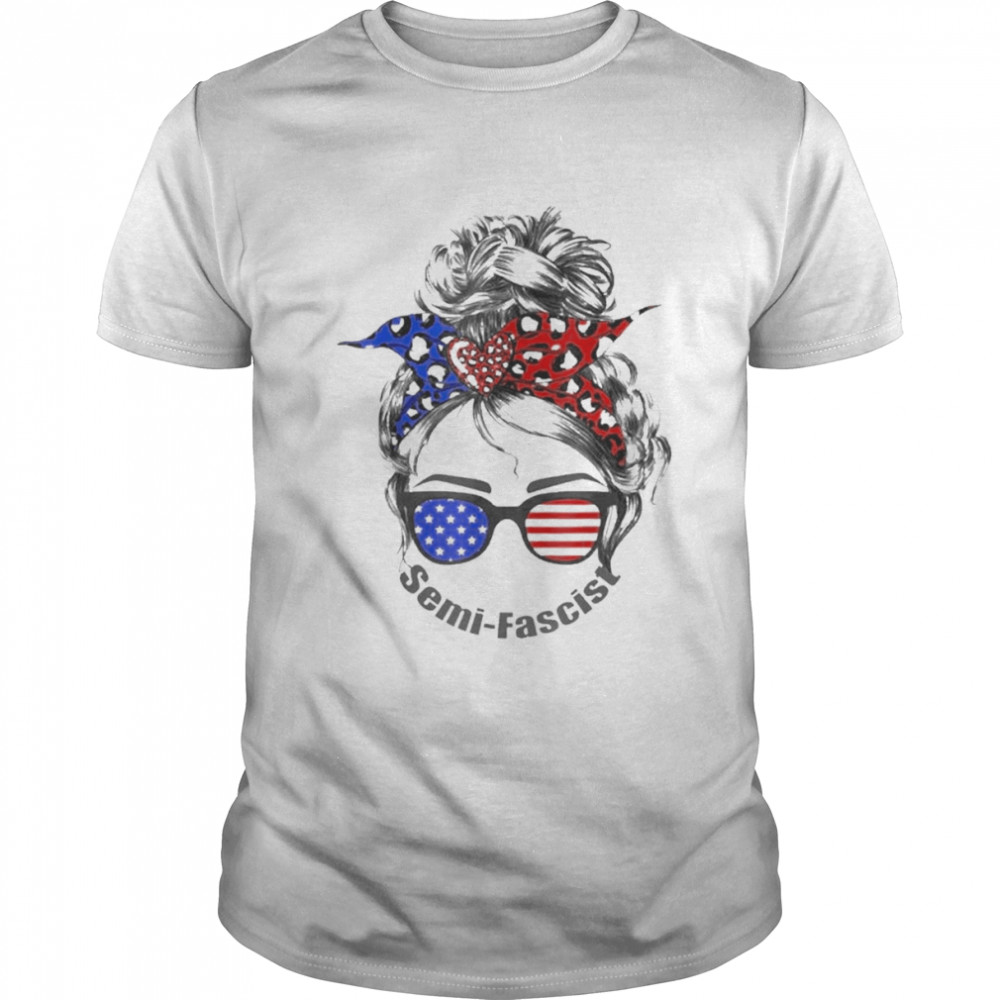 Semi-Fascist Messy Bun American Flag USA Vintage Shirt