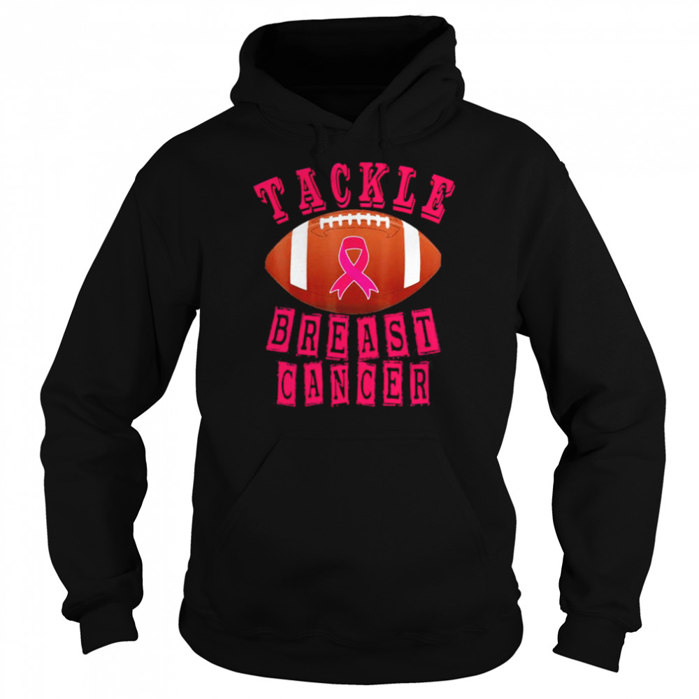 tackle pink ribbon breast cancer awareness unisex hoodie