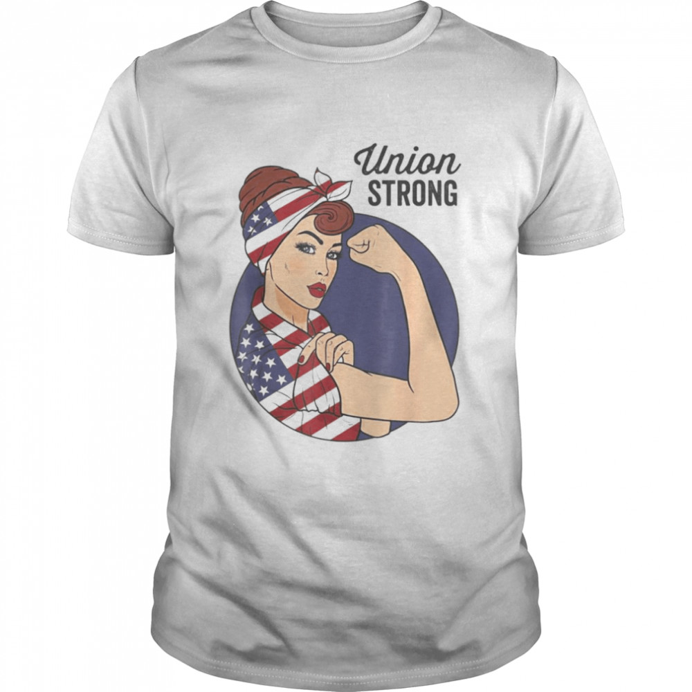 Union Labor Day For Women Rosie the Riveter USA Flag Shirt