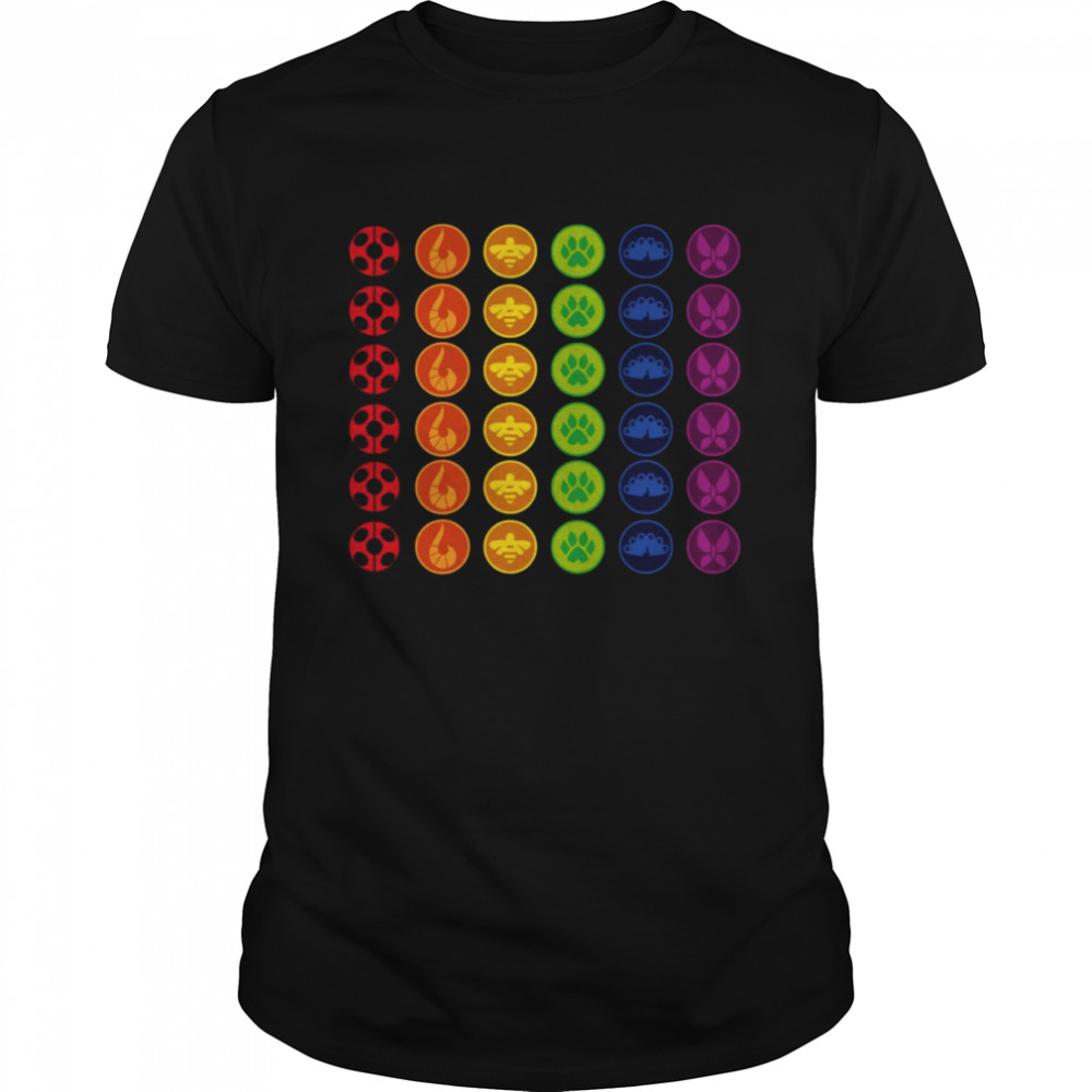 Miraculous Ladybug Rainbow Collection Miraculous Heroez Sympbols shirt