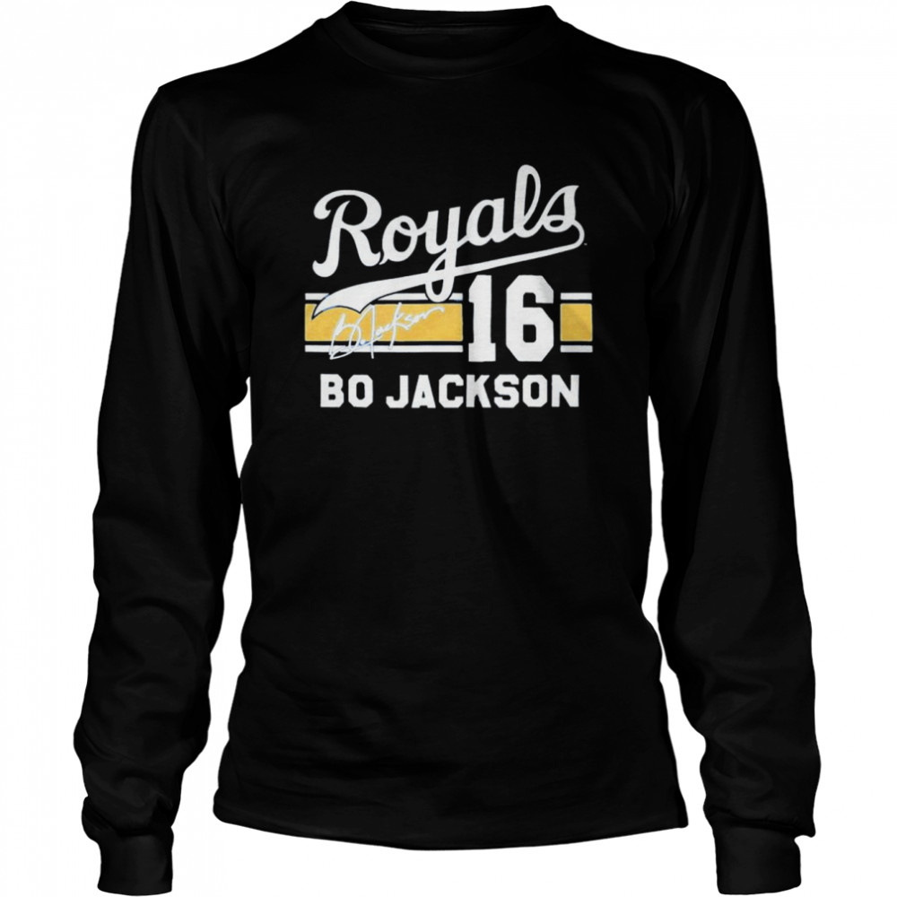 Royals Bo Jackson Signature Jersey Shirt Long Sleeved T-Shirt