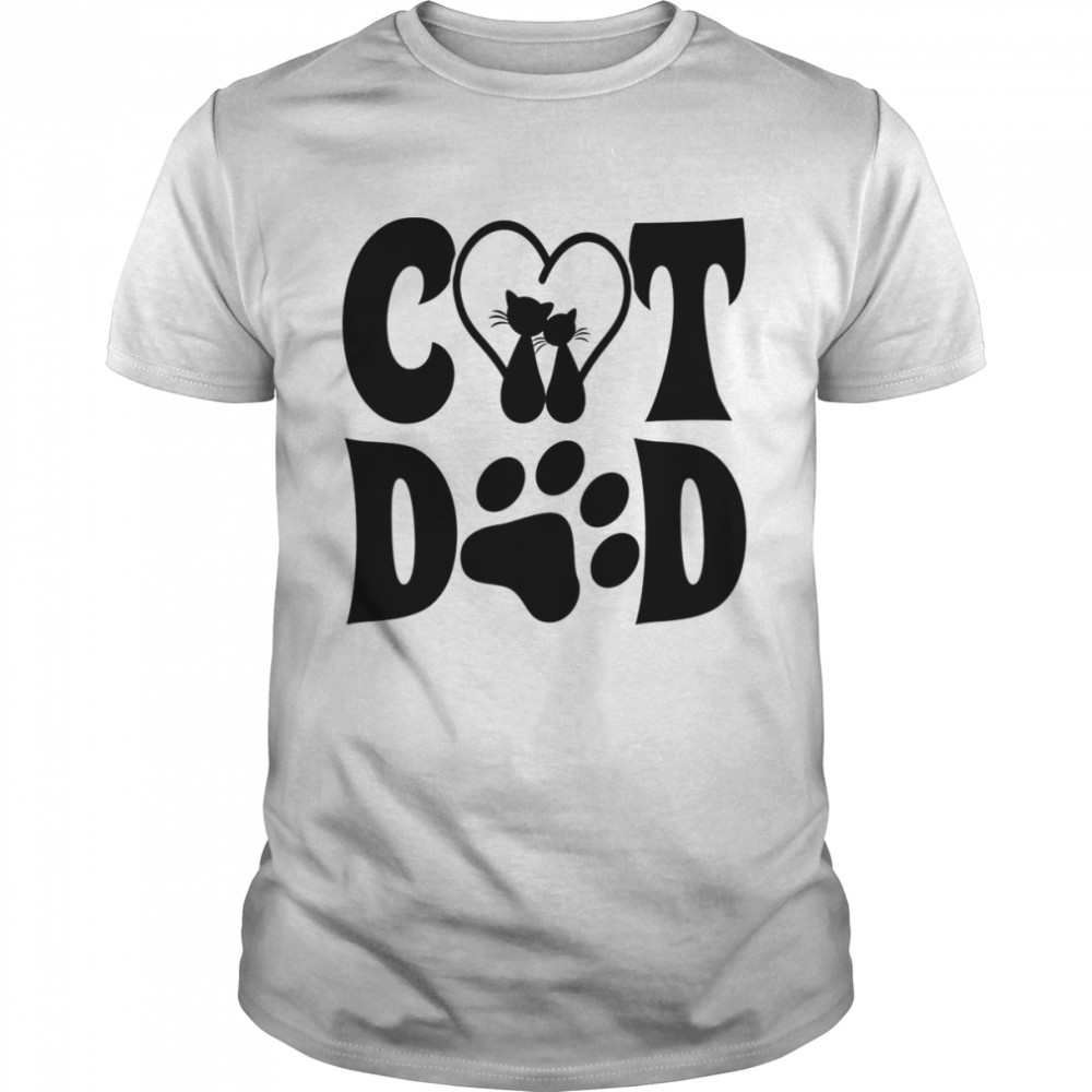 Cat Dad Heart Personalized Cat Dad Shirt