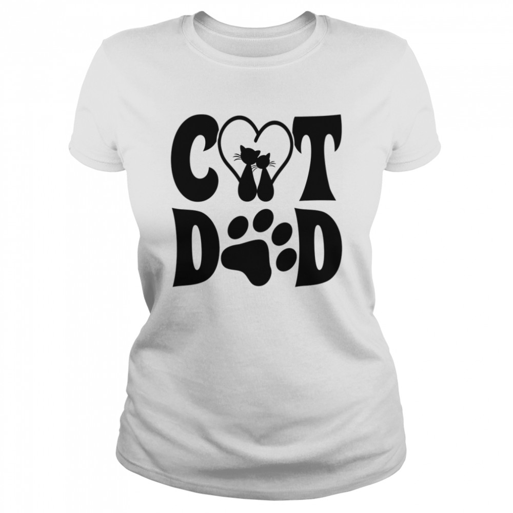 Cat Dad Heart Personalized Cat Dad  Classic Women'S T-Shirt