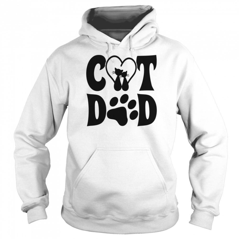Cat Dad Heart Personalized Cat Dad Unisex Hoodie