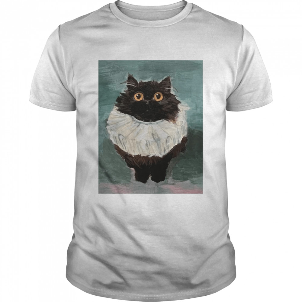 Cat Kitten Black Cat Elizabethan Ruffle Rebeccasalinasart Friendly Noodles shirt