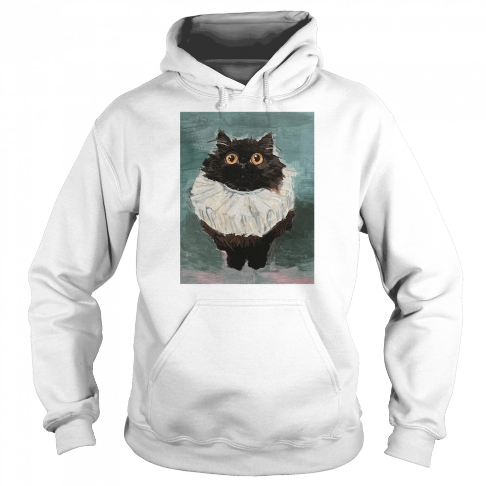 Cat Kitten Black Cat Elizabethan Ruffle Rebeccasalinasart Friendly Noodles Shirt Unisex Hoodie