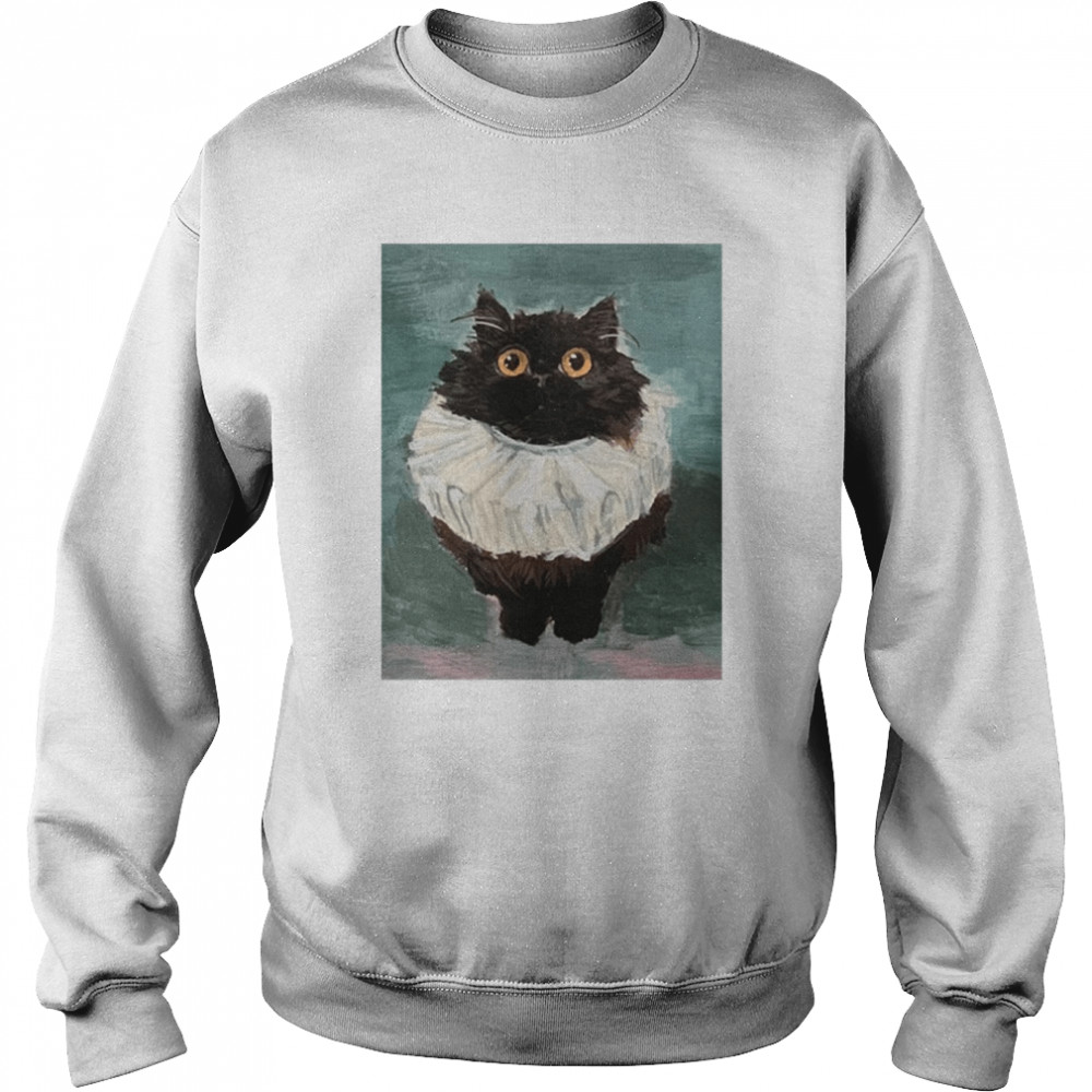 Cat Kitten Black Cat Elizabethan Ruffle Rebeccasalinasart Friendly Noodles Shirt Unisex Sweatshirt