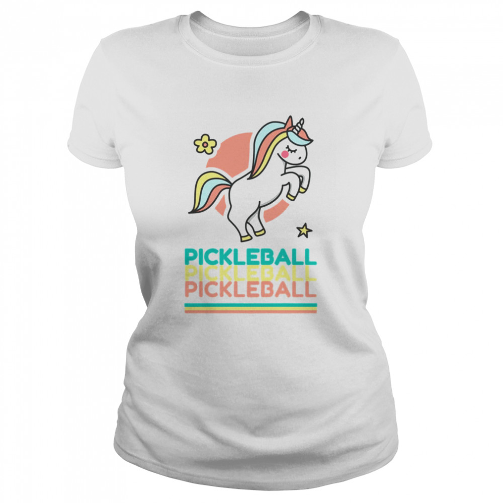 Cute Pickleball Unicorn Shirt Classic Women'S T-Shirt