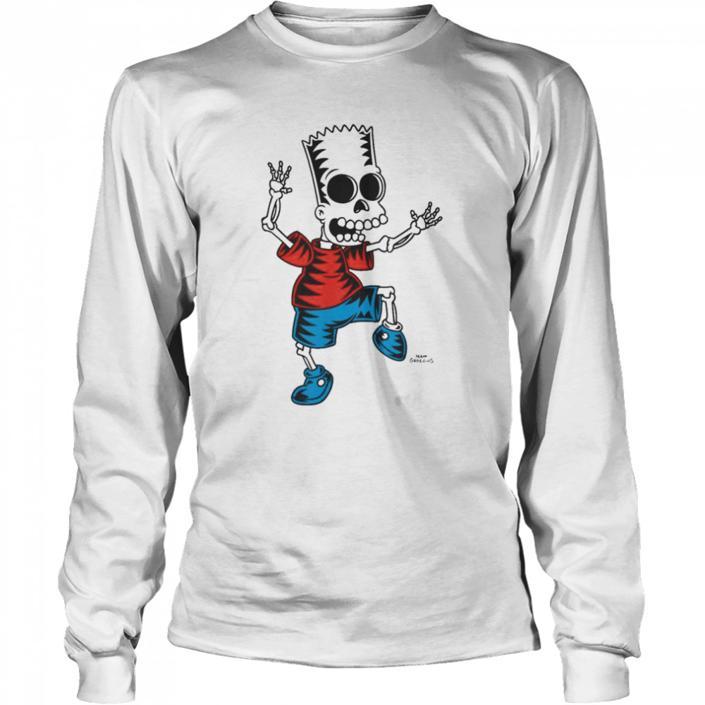 The Simpsons Bart Skeleton Treehouse Of Horror Halloween T- Long Sleeved T-Shirt