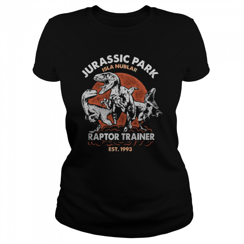 Vintage Jurassic Park Isla Nublar Raptor Trainer Est 1993 Shirt Classic Womens T Shirt