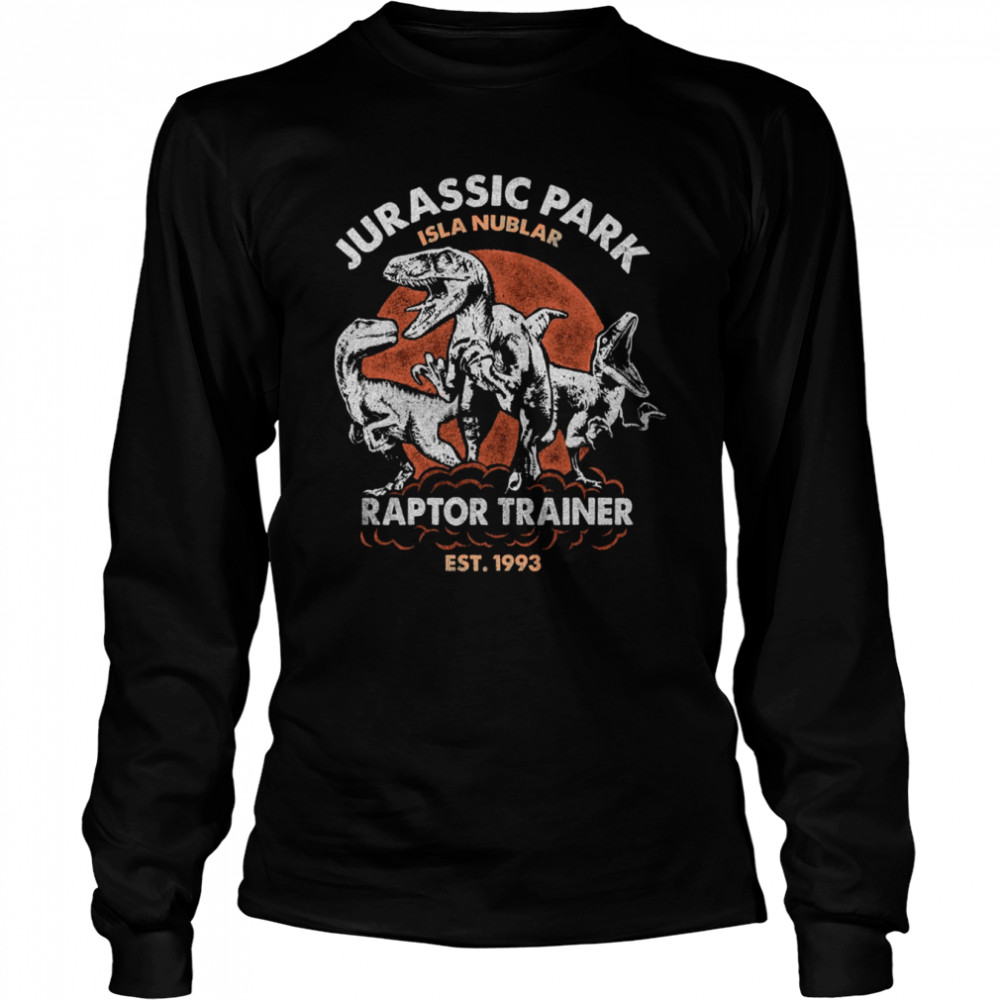 Vintage Jurassic Park Isla Nublar Raptor Trainer Est 1993 Shirt Long Sleeved T Shirt