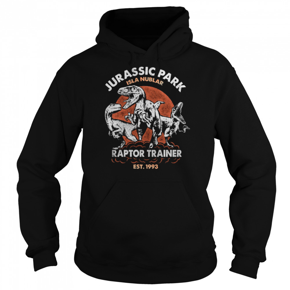 Vintage Jurassic Park Isla Nublar Raptor Trainer Est 1993 Shirt Unisex Hoodie