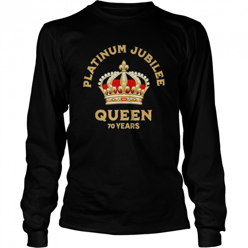 70Th Anniversary British Queen Platinum Jubilee Crown T- Long Sleeved T-Shirt