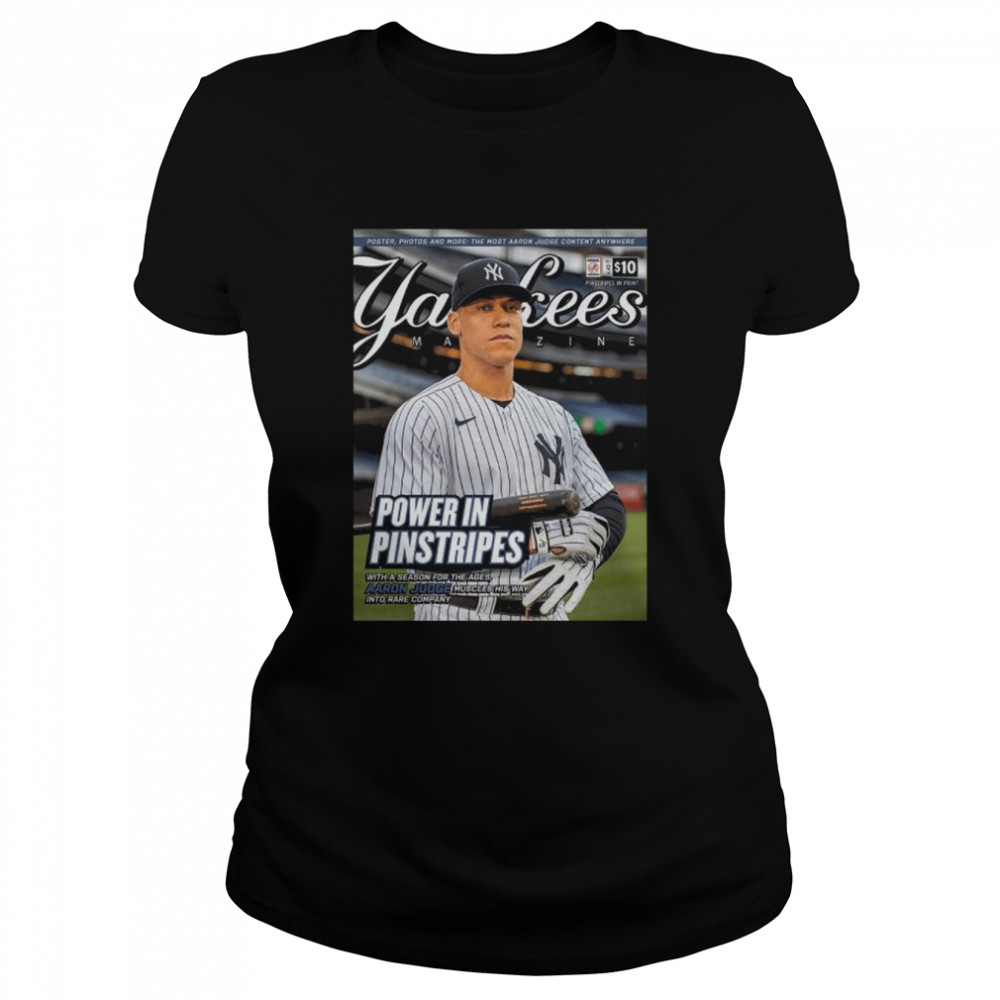 Aaron Judge On Yankees Magazine Power In Pinstripes Essential Shirt Classic Womens T Shirt