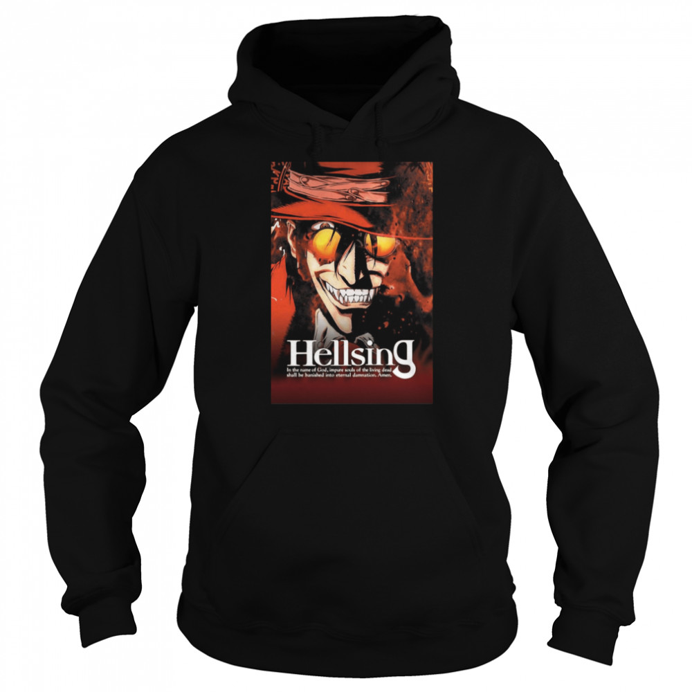 Alucard Hellsing Smile Creepy Anime Shirt Unisex Hoodie