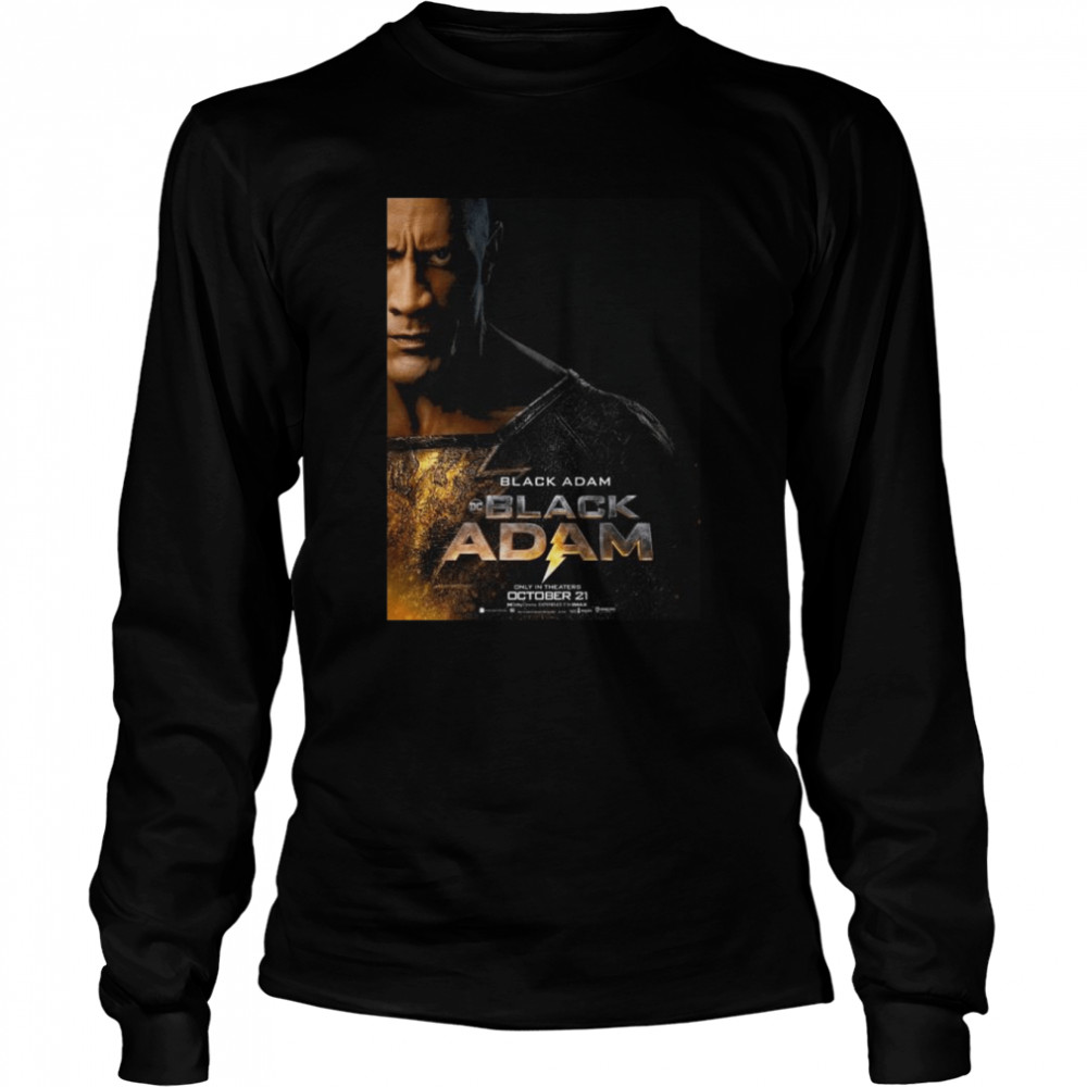 Black Adam The Rock In Dc Comics Black Adam New Poster Movie Essential Shirt Long Sleeved T-Shirt