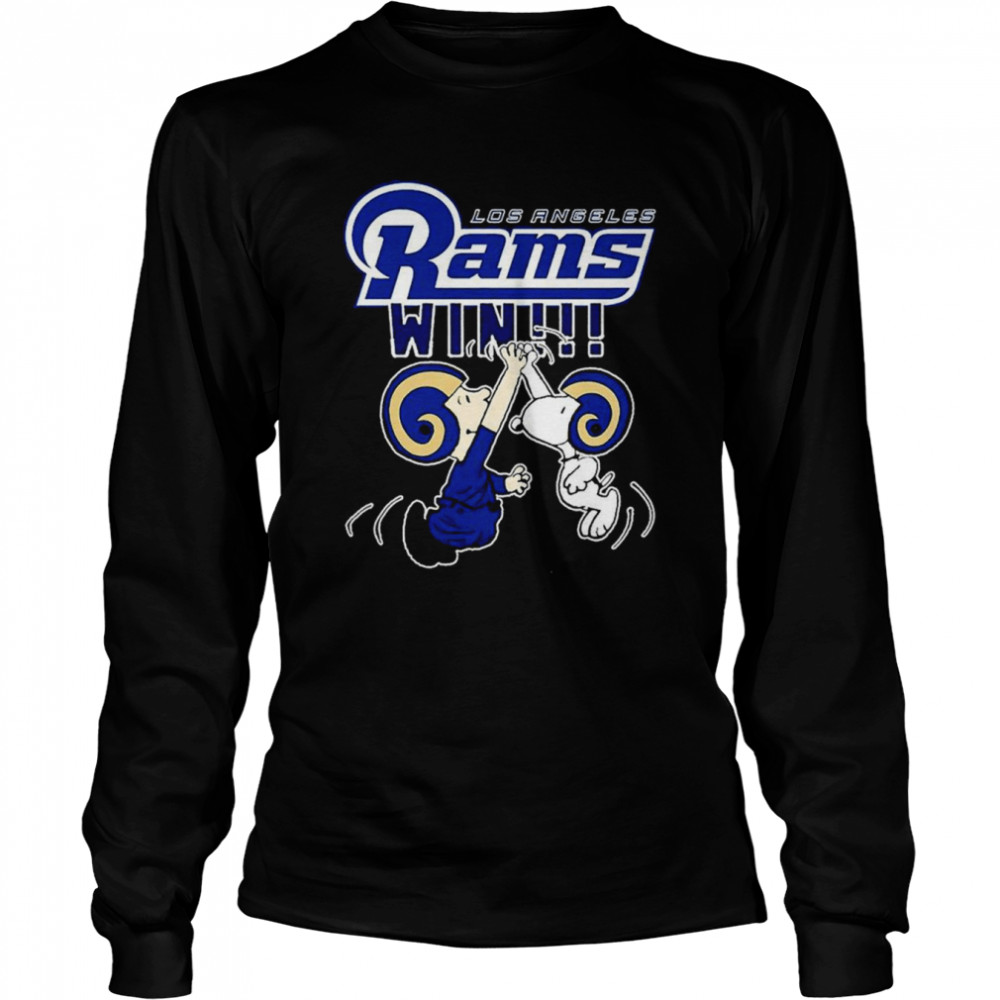 Charlie And Snoopy High Five Win Nfl Los Angeles Rams T  Long Sleeved T-Shirt