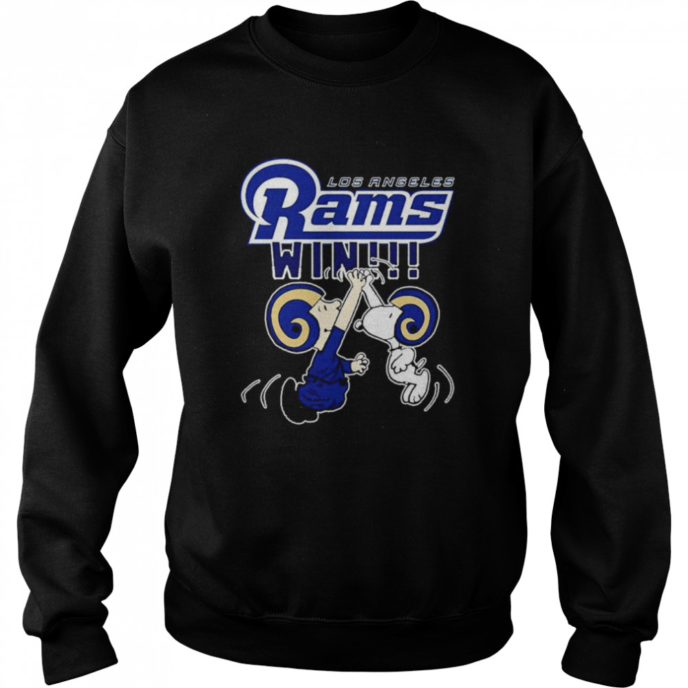 Charlie And Snoopy High Five Win Nfl Los Angeles Rams T  Unisex Sweatshirt