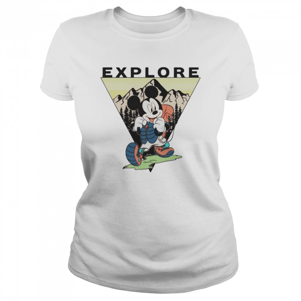 Disney Mickey Mouse Explore Portrait Shirt Classic Womens T Shirt