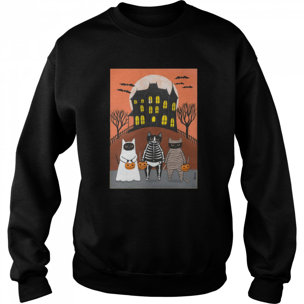Halloween Trick Or Treat Cats Shirt Unisex Sweatshirt