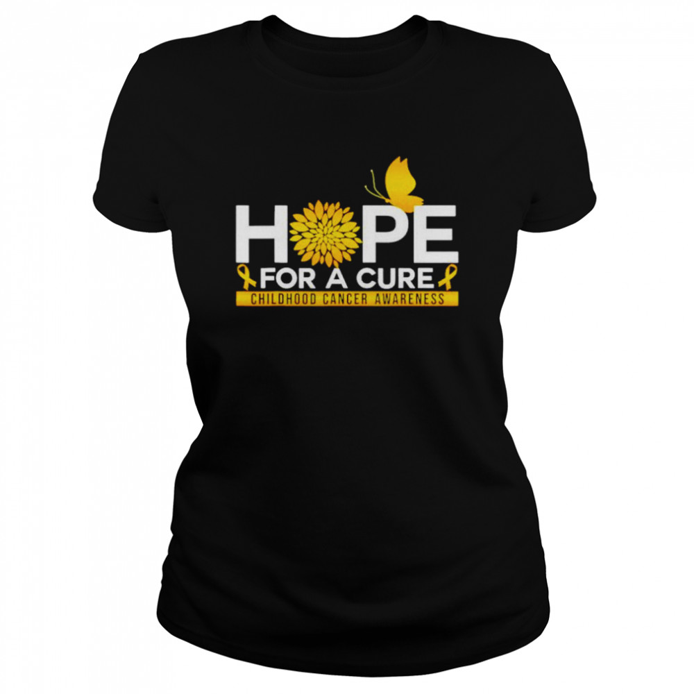 Hope For A Cure Childhood Cancer Awareness Butterfly Shirt Classic Womens T Shirt