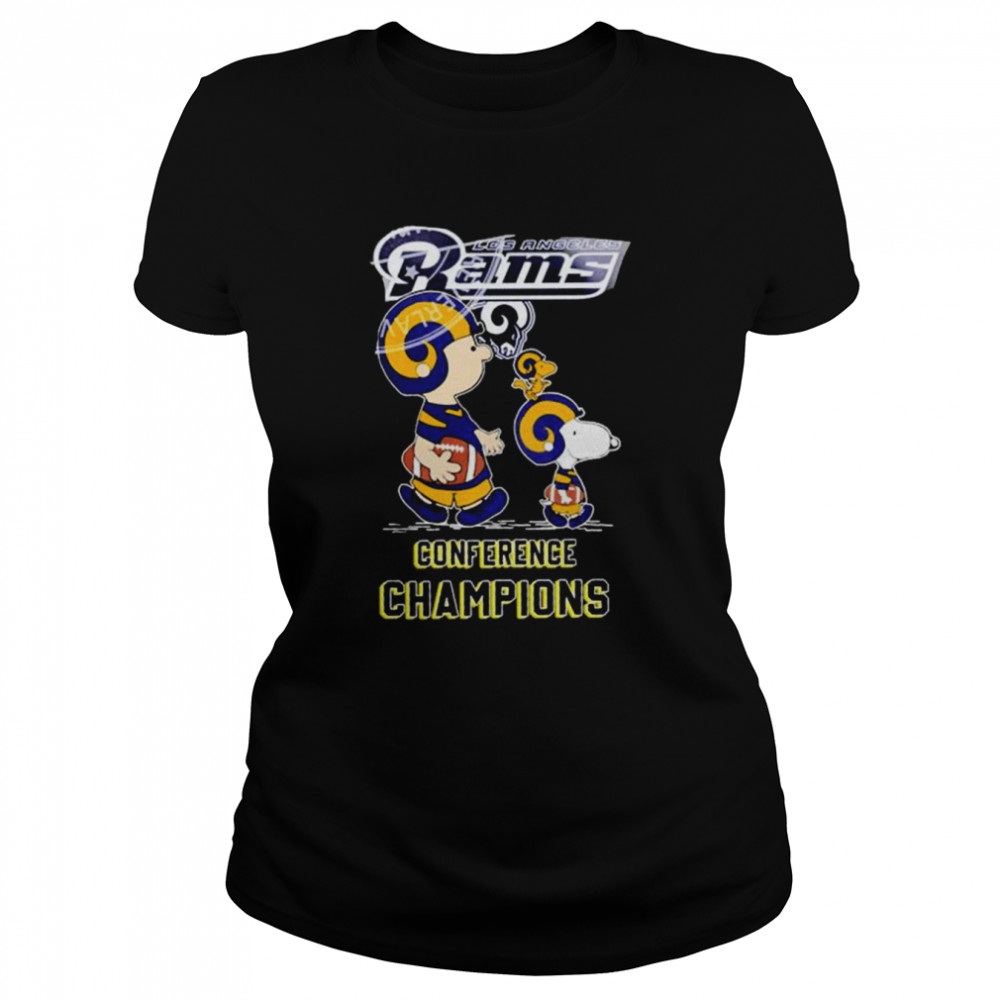 Los Angeles Rams Snoopy Peanuts 2022 Nfc Conference Championship T  Classic Women'S T-Shirt