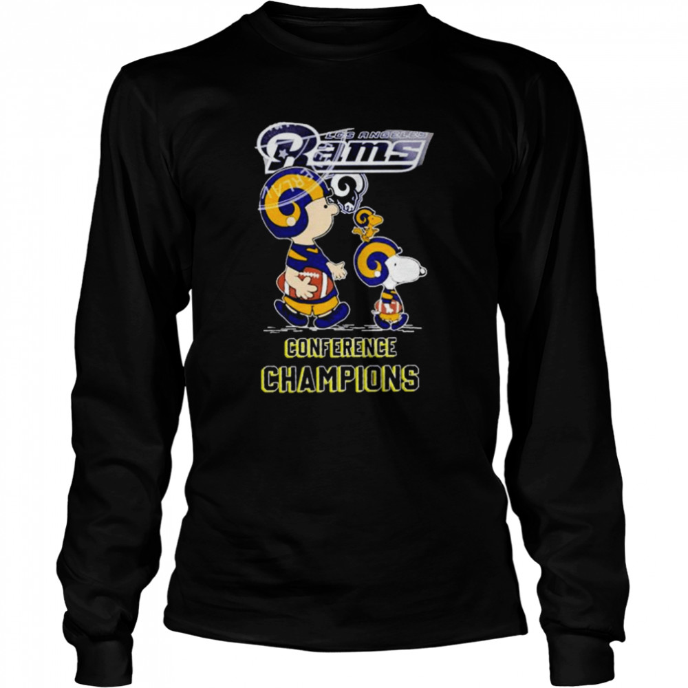 Los Angeles Rams Snoopy Peanuts 2022 Nfc Conference Championship T  Long Sleeved T-Shirt
