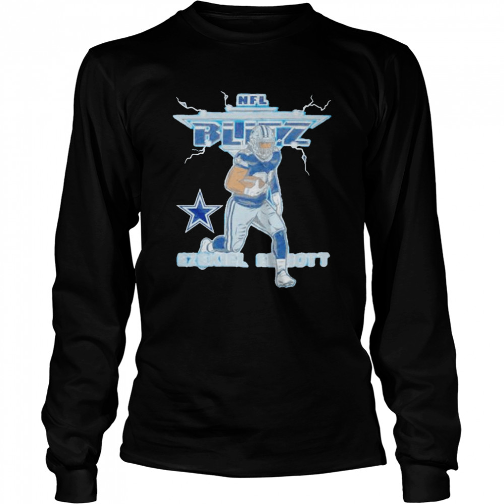 Nfl Blitz Cowboys Ezekiel Elliott T-Shirt Long Sleeved T-Shirt