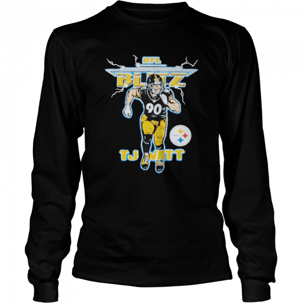 Nfl Blitz Steelers Tj Watt Shirt Long Sleeved T Shirt