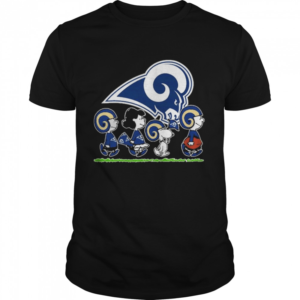Peanuts Snoopy Football Team NFL With The Los Angeles Rams T Shirt