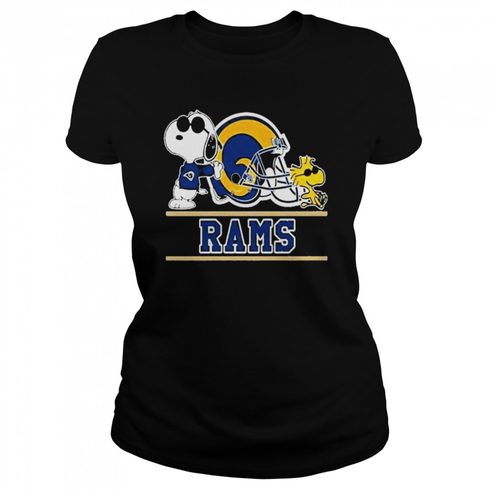 Snoopy And Woodstock Los Angeles Rams T Classic Womens T Shirt