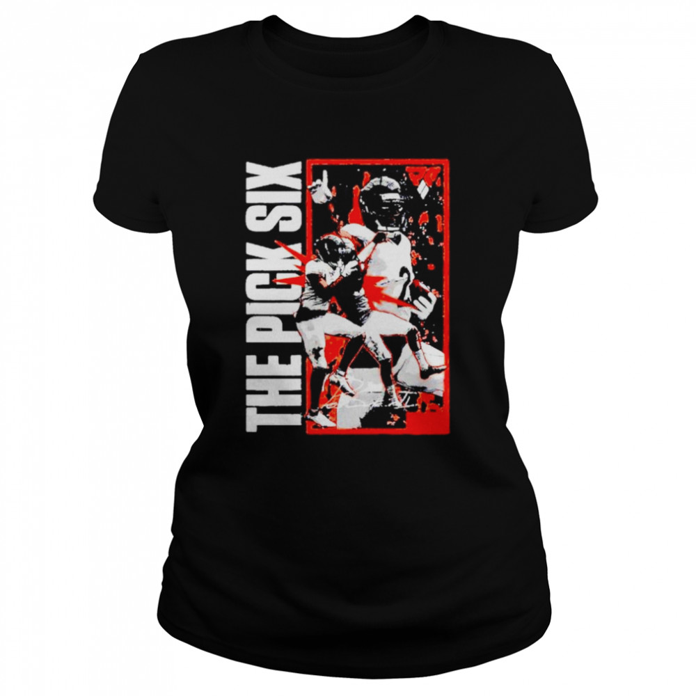 The Pick Six American Football Shirt Classic Womens T Shirt