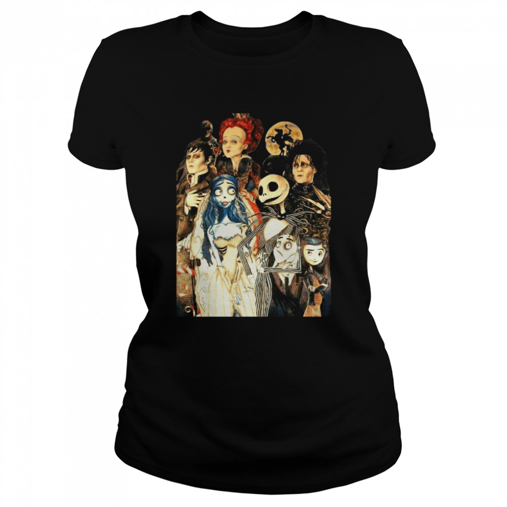 Tim Burton Films Characters Spooky Halloween Theme Shirt Classic Women'S T-Shirt
