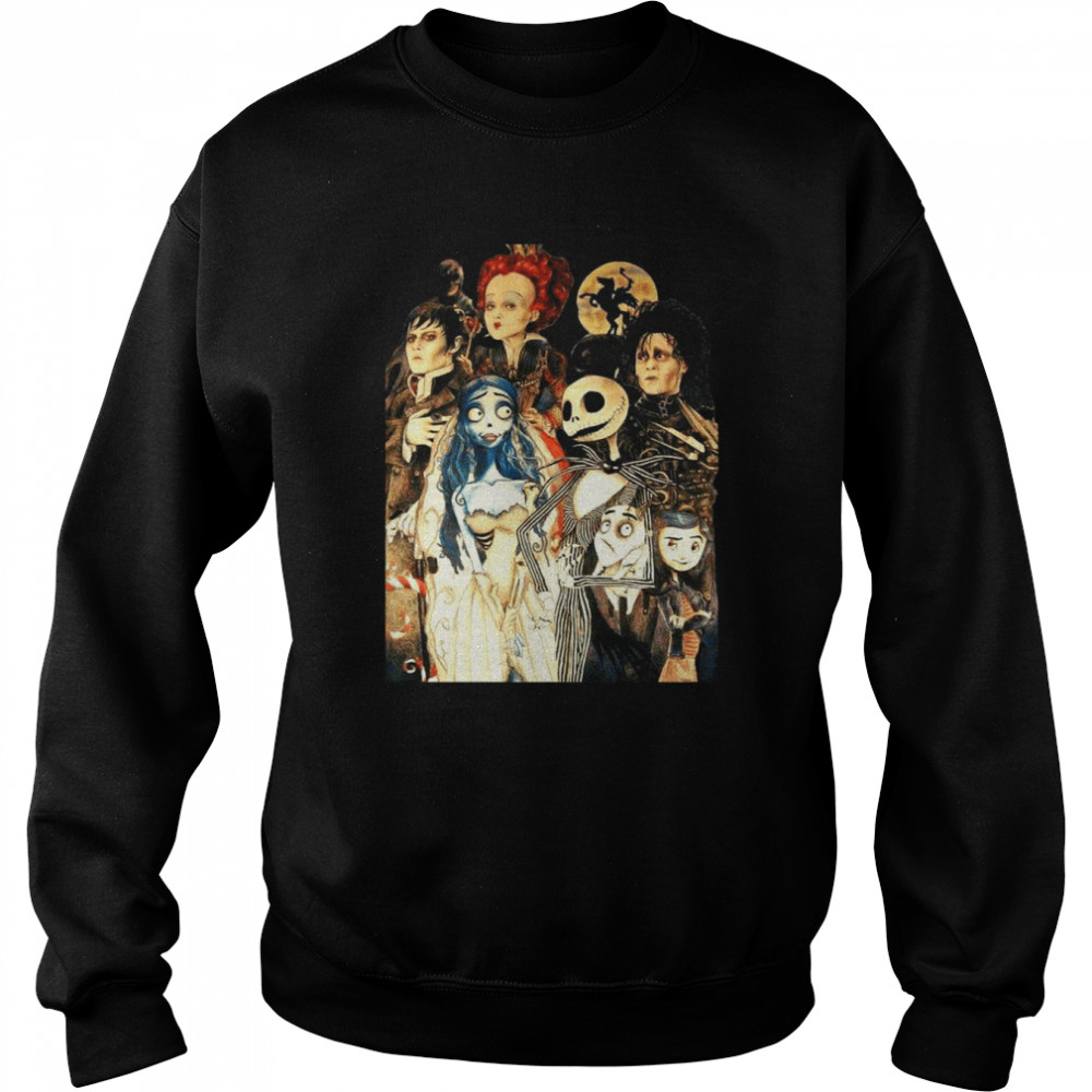 Tim Burton Films Characters Spooky Halloween Theme Shirt Unisex Sweatshirt