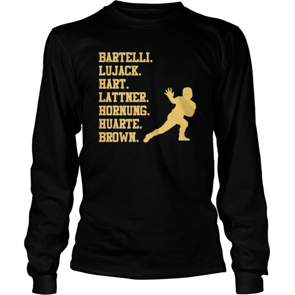 Bartelli Lujack Hart Lattner Hornung Huarte Brown Shirt Long Sleeved T-Shirt