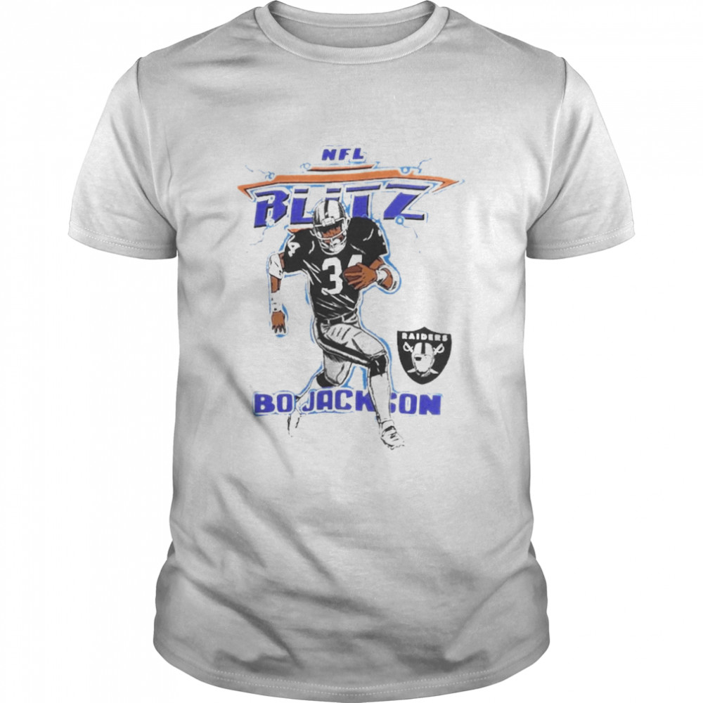 Bo Jackson Las Vegas Raiders NFL Blitz Retired Player Tri-Blend T-Shirt