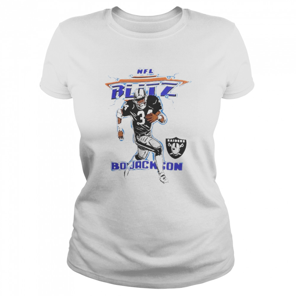 Bo Jackson Las Vegas Raiders Nfl Blitz Retired Player Tri-Blend T- Classic Women'S T-Shirt