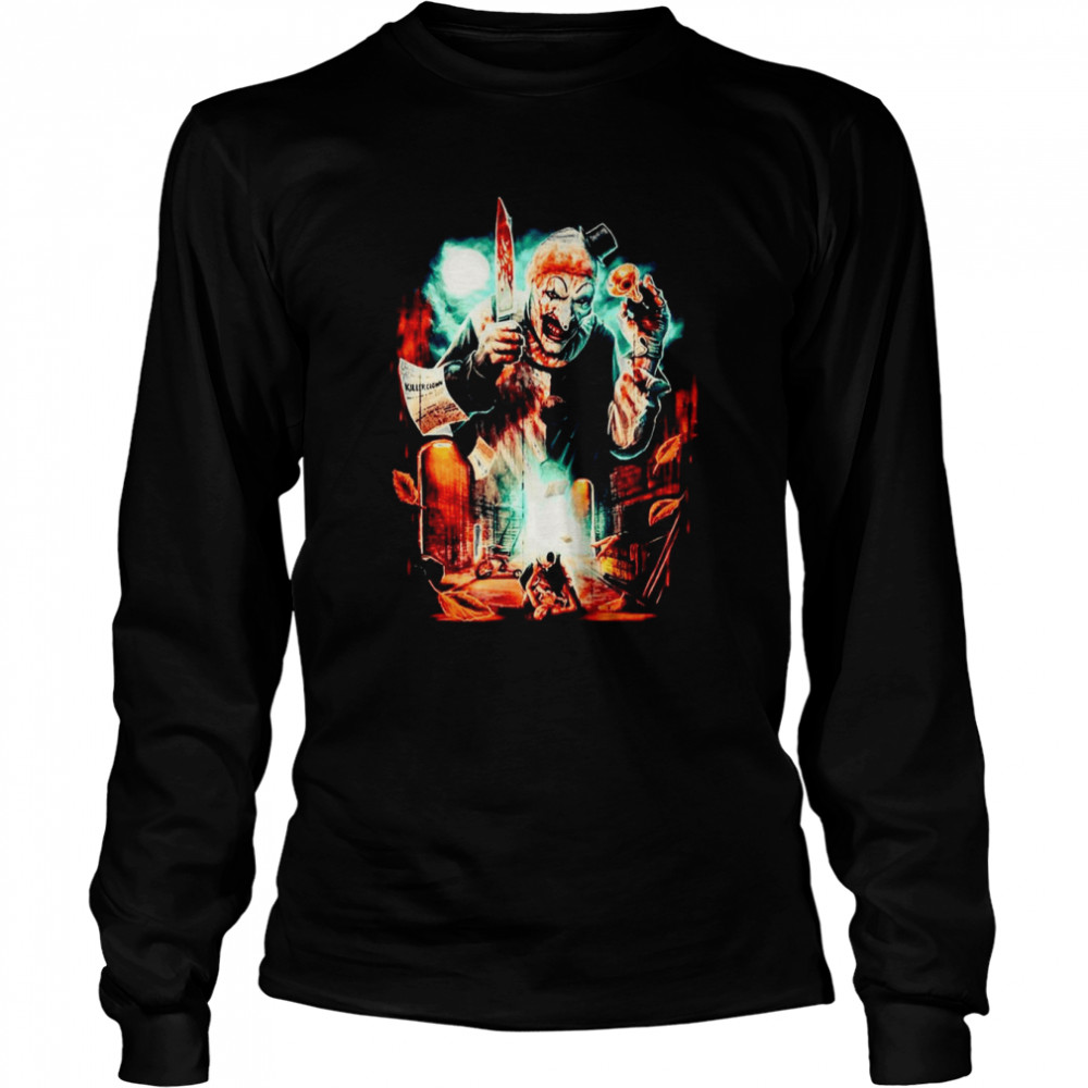 Haloween Horror Movie Art The Clown Shirt Long Sleeved T-Shirt