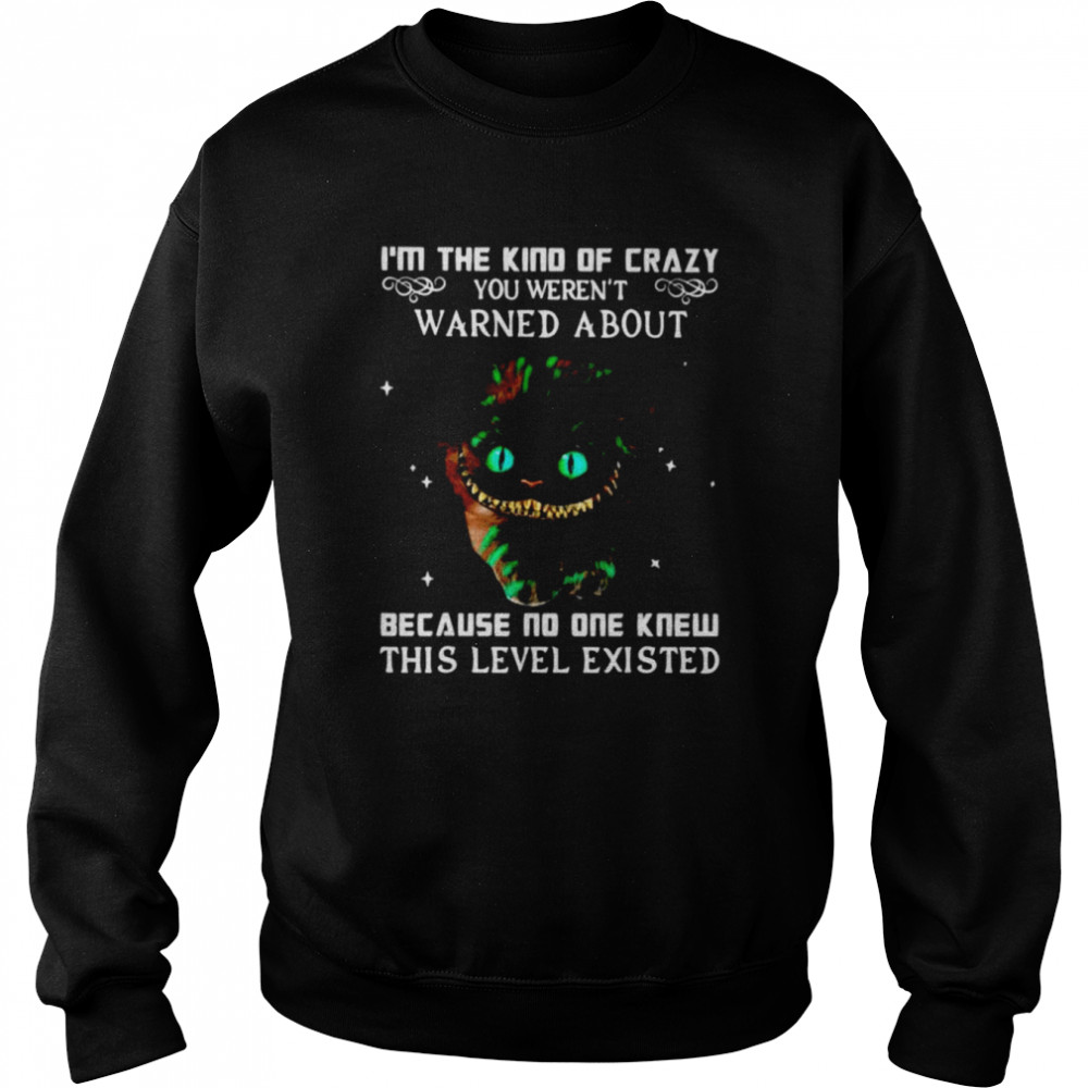 I’m The Kind Of Crazy You Weren’t Warned About Because No One Knew This Level Existed Shirt Unisex Sweatshirt