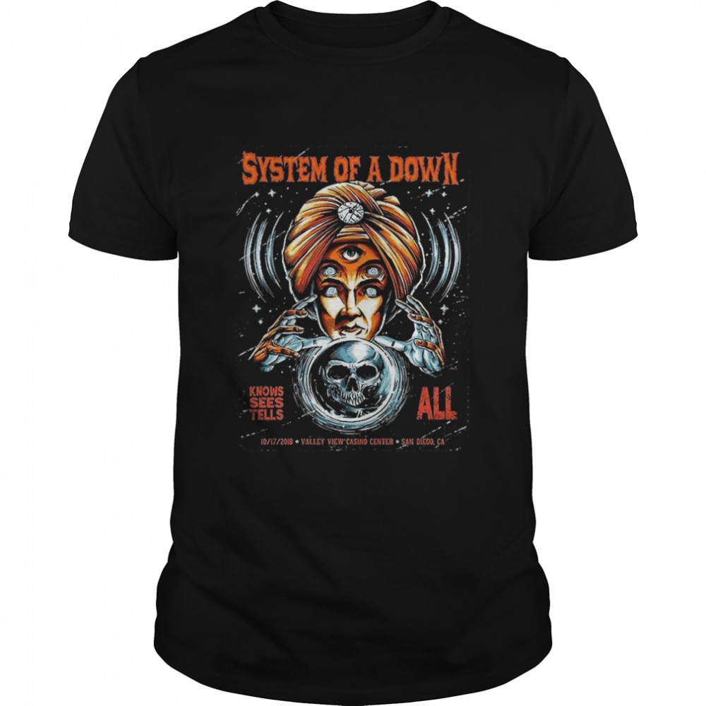 Knows Sees Tells All System Of A Down Vintage shirt
